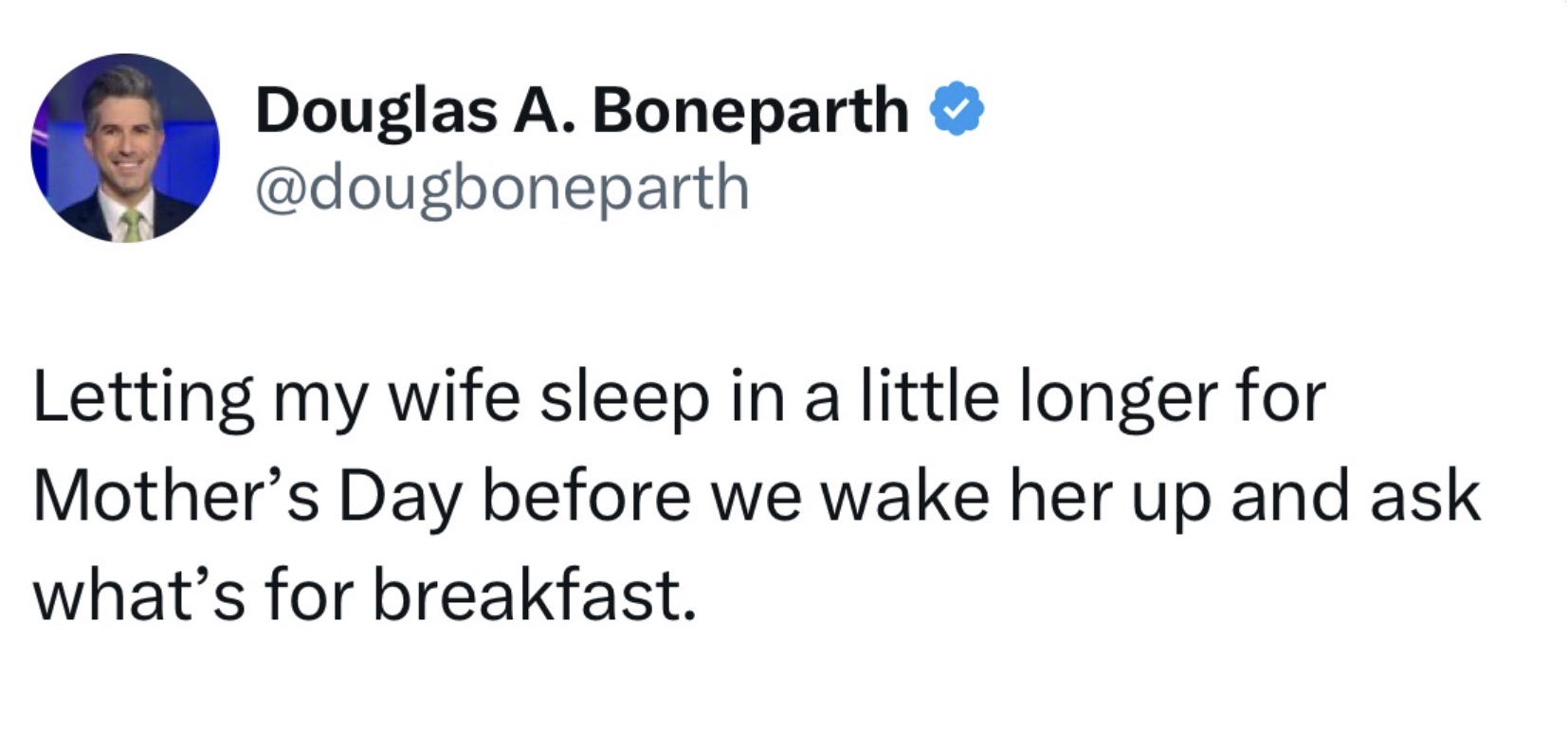 Good for you, it's her day